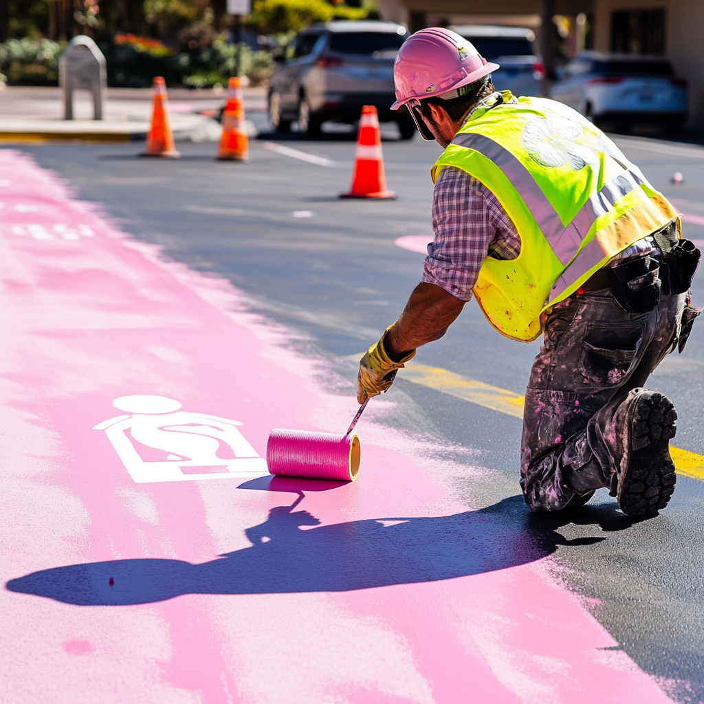 ryvesto parkingline 200 - vernice sintetica specifica per segnaletica orizzontale. colore: rosa - kg 5 - foto 2