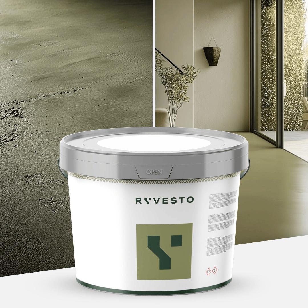 ryvesto monokem f - kolor - ral 6003 verde oliva - resina acrilica monocomponente spatolabile - grana fina - kg 5,5 - foto 1