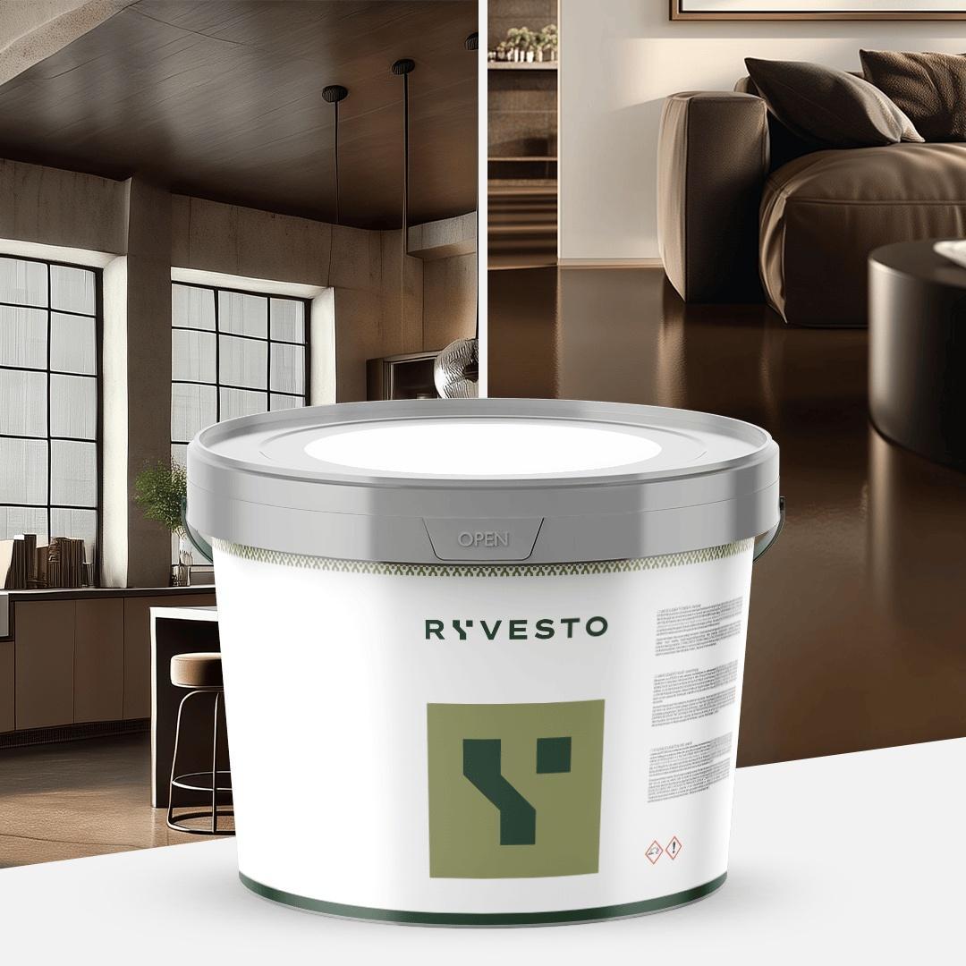 ryvesto monokem f - kolor - ral 8017 marrone cioccolata - resina acrilica monocomponente spatolabile - grana fina - kg 5,5 - foto 1