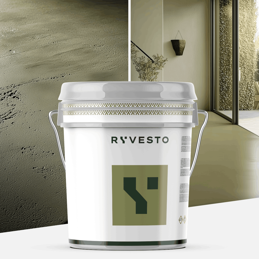 ryvesto monokem g - kolor - ral 6003 verde oliva - resina acrilica monocomponente spatolabile - grana grossa - kg 21 - foto 1