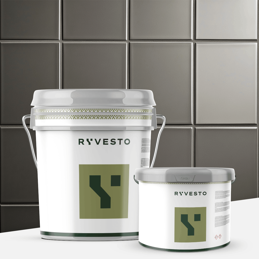 ryvesto waterfinish 2k plus - satin (a+b) - ral 7039 grigio quarzo - finitura poliuretanica idrodiluibile bicomponente a base di resine sintetiche modificate - kg 6 - a (5,5 kg) + b (0,5 kg) - foto 1