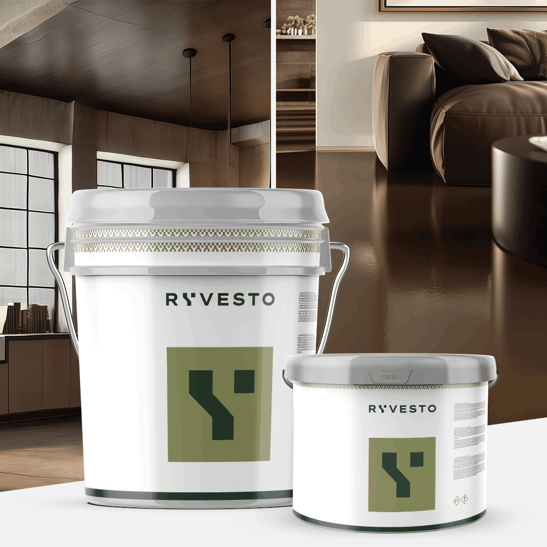ryvesto waterfinish 2k plus - satin (a+b) - ral 8017 marrone cioccolata - finitura poliuretanica idrodiluibile bicomponente a base di resine sintetiche modificate - kg 1,2 - a (1,1 kg) + b (0,1 kg) - foto 4