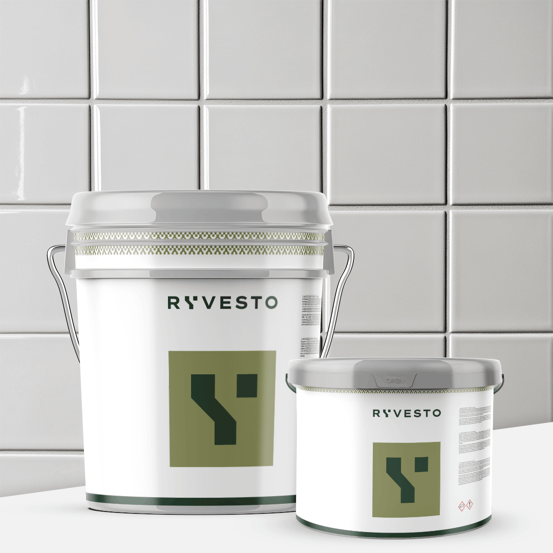 ryvesto waterfinish 2k plus - satin (a+b) - ral 9002 bianco grigiastro - finitura poliuretanica idrodiluibile bicomponente a base di resine sintetiche modificate - kg 1,2 - a (1,1 kg) + b (0,1 kg) - foto 1