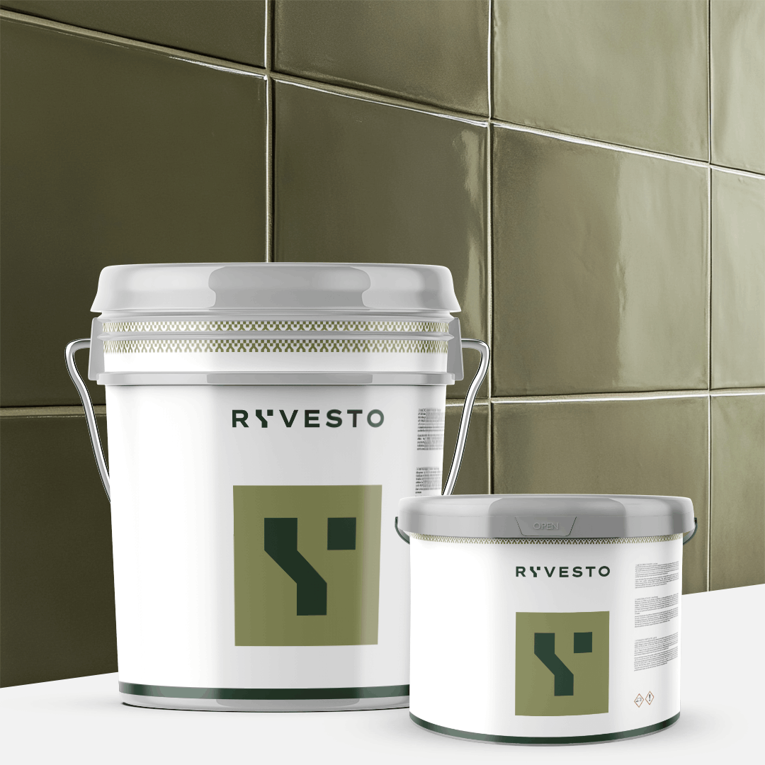 ryvesto waterfinish 2k plus - satin (a+b) - ral 6003 verde oliva - finitura poliuretanica idrodiluibile bicomponente a base di resine sintetiche modificate - kg 6 - a (5,5 kg) + b (0,5 kg) - foto 1