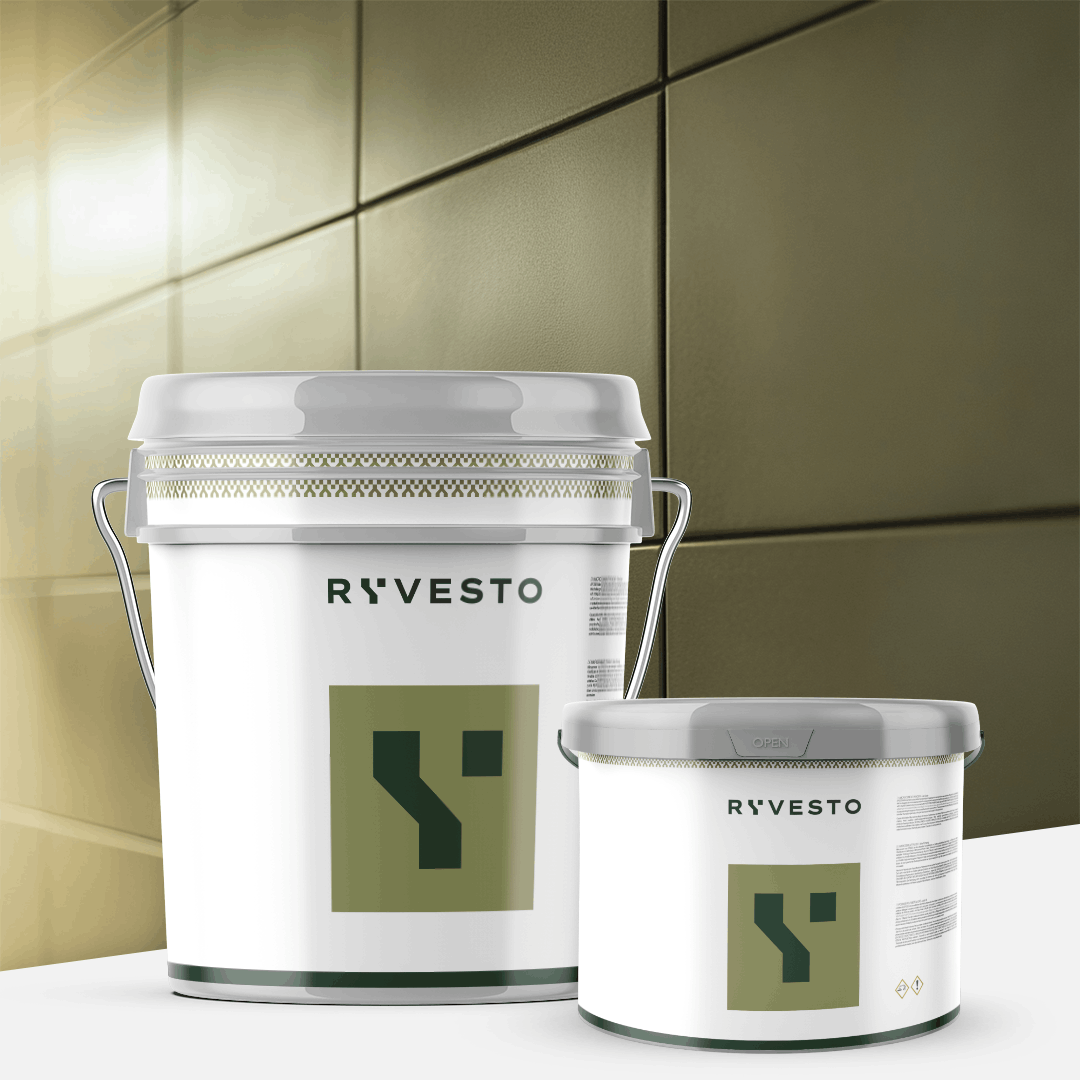 ryvesto waterfinish 2k plus - satin (a+b) - ral 6006 oliva grigiastro - finitura poliuretanica idrodiluibile bicomponente a base di resine sintetiche modificate - kg 6 - a (5,5 kg) + b (0,5 kg) - foto 1
