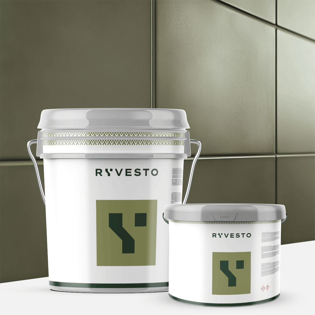 ryvesto waterfinish 2k plus - satin (a+b) - ral 7003 grigio muschio - finitura poliuretanica idrodiluibile bicomponente a base di resine sintetiche modificate - kg 6 - a (5,5 kg) + b (0,5 kg) - foto 1