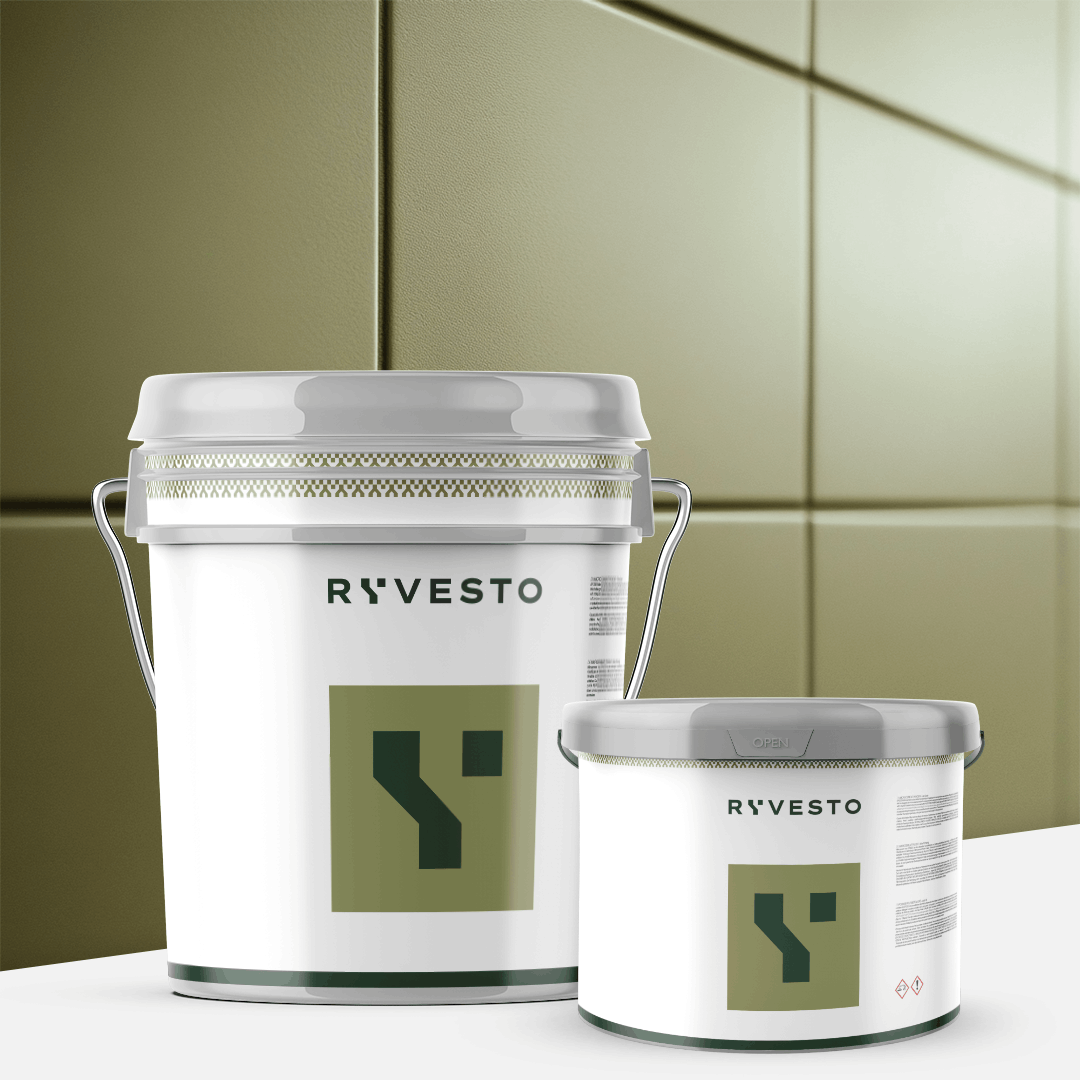 ryvesto waterfinish 2k plus - satin (a+b) - ral 7002 grigio olivastro - finitura poliuretanica idrodiluibile bicomponente a base di resine sintetiche modificate - kg 6 - a (5,5 kg) + b (0,5 kg) - foto 1