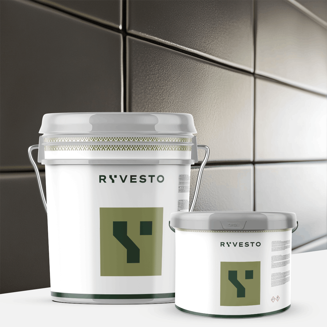 ryvesto waterfinish 2k plus - satin (a+b) - ral 7012 grigio basalto - finitura poliuretanica idrodiluibile bicomponente a base di resine sintetiche modificate - kg 6 - a (5,5 kg) + b (0,5 kg) - foto 1