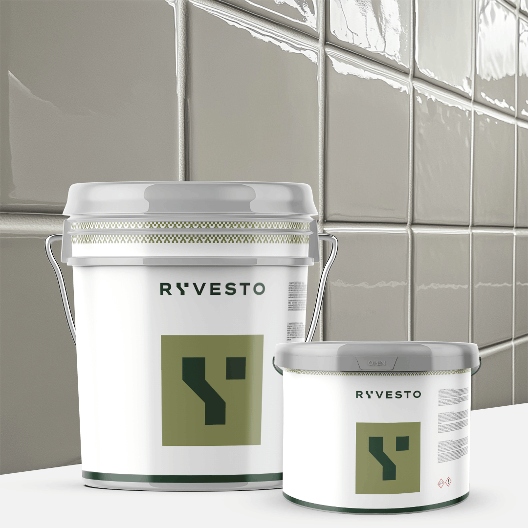 ryvesto waterfinish 2k plus - semi-shiny (a+b) - ral 7000 grigio vaio - finitura poliuretanica idrodiluibile bicomponente a base di resine sintetiche modificate - kg 6 - a (5,5 kg) + b (0,5 kg) - foto 1