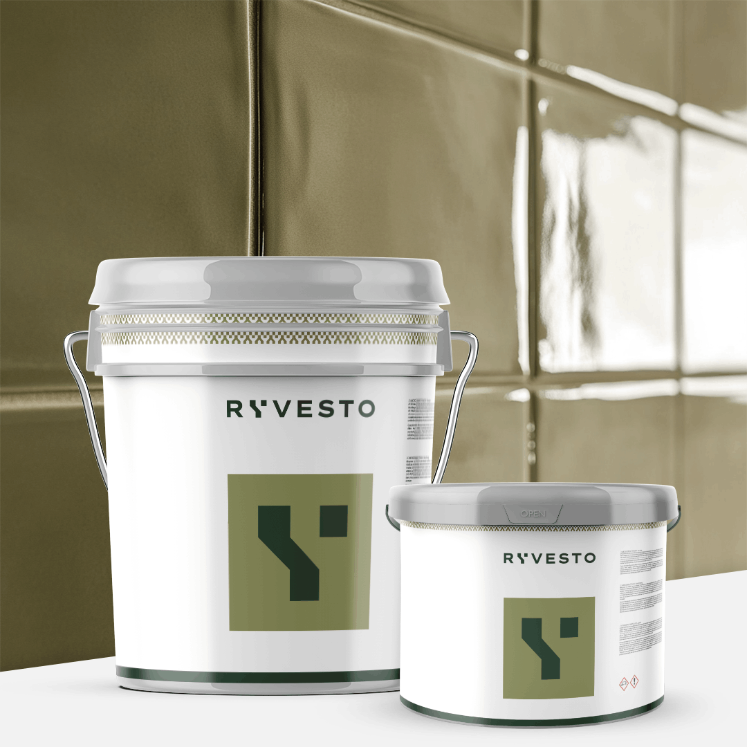 ryvesto waterfinish 2k plus - semi-shiny (a+b) - ral 1000 beige verdastro - finitura poliuretanica idrodiluibile bicomponente a base di resine sintetiche modificate - kg 1,2 - a (1,1 kg) + b (0,1 kg) - foto 1