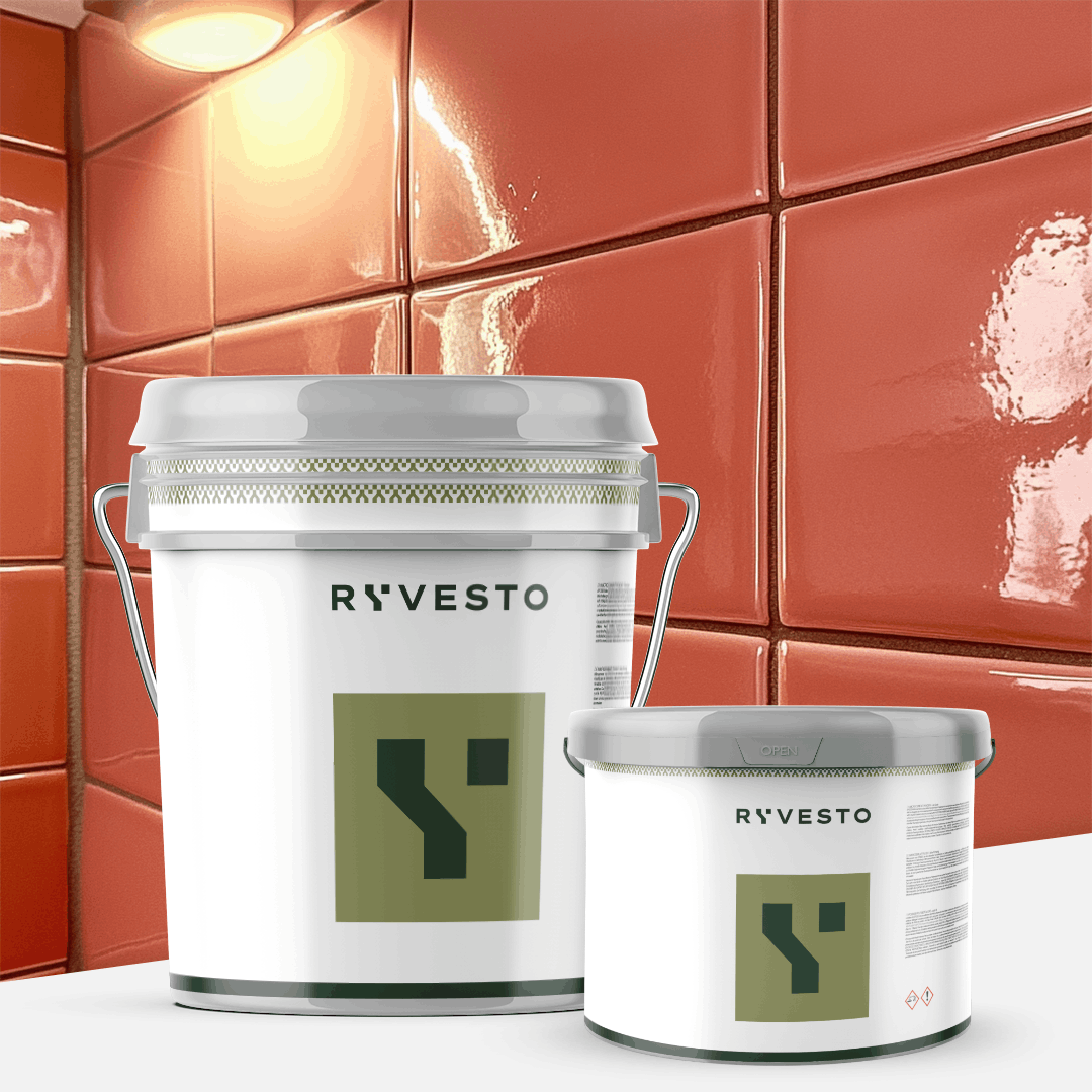 ryvesto waterfinish 2k plus - semi-shiny (a+b) - ral 3012 rosso beige - finitura poliuretanica idrodiluibile bicomponente a base di resine sintetiche modificate - kg 1,2 - a (1,1 kg) + b (0,1 kg) - foto 1