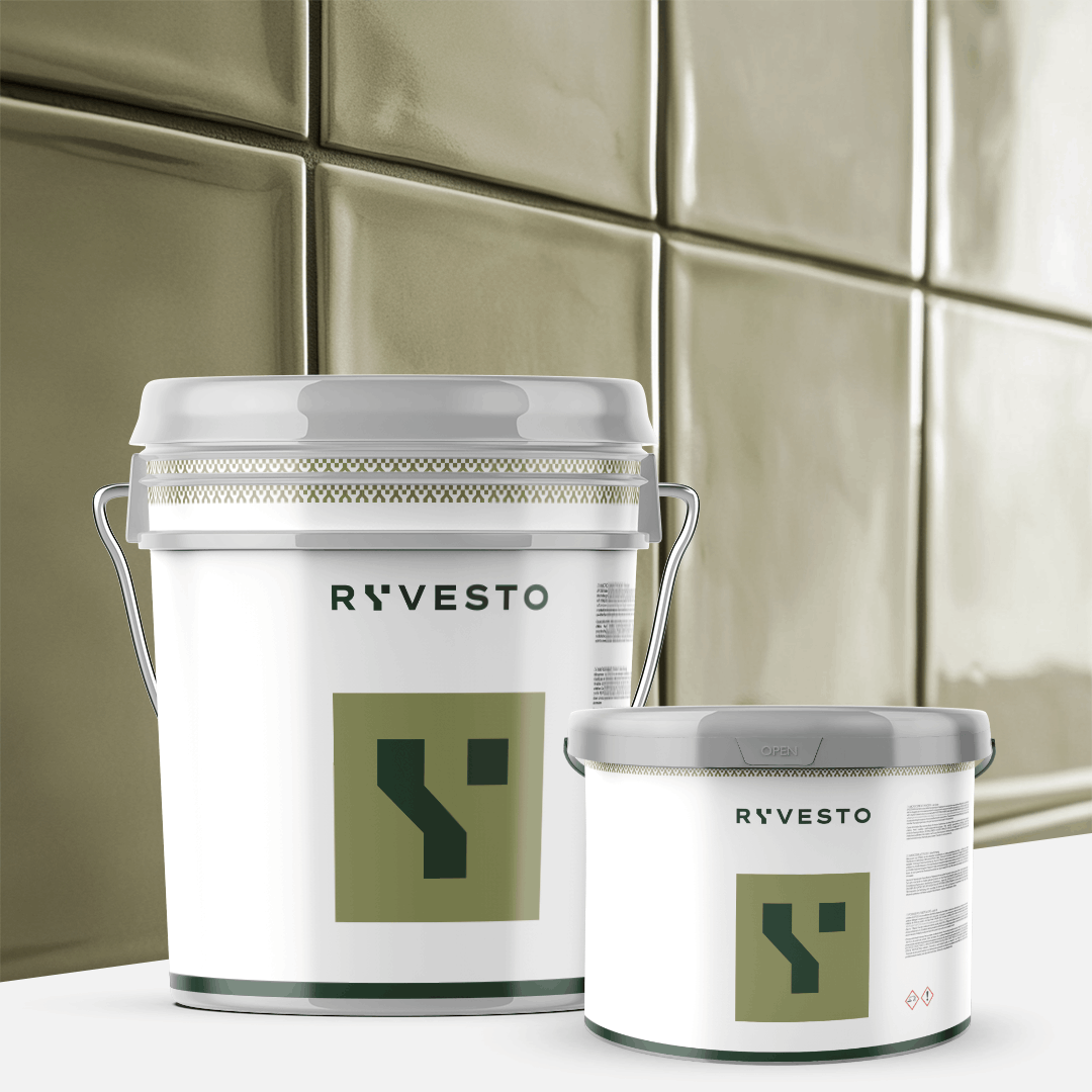 ryvesto waterfinish 2k plus - semi-shiny (a+b) - ral 6006 oliva grigiastro - finitura poliuretanica idrodiluibile bicomponente a base di resine sintetiche modificate - kg 1,2 - a (1,1 kg) + b (0,1 kg) - foto 1