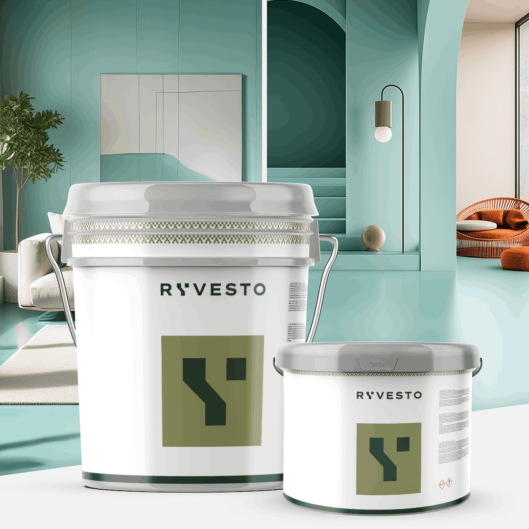 ryvesto waterfinish 2k plus - semi-shiny (a+b) - ral 6034 turchese pastello - finitura poliuretanica idrodiluibile bicomponente a base di resine sintetiche modificate - kg 1,2 - a (1,1 kg) + b (0,1 kg) - foto 3
