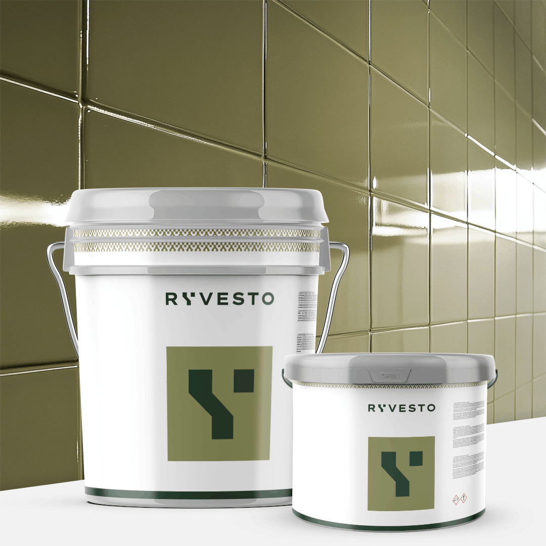 ryvesto waterfinish 2k plus - semi-shiny (a+b) - ral 7002 grigio olivastro - finitura poliuretanica idrodiluibile bicomponente a base di resine sintetiche modificate - kg 1,2 - a (1,1 kg) + b (0,1 kg) - foto 1