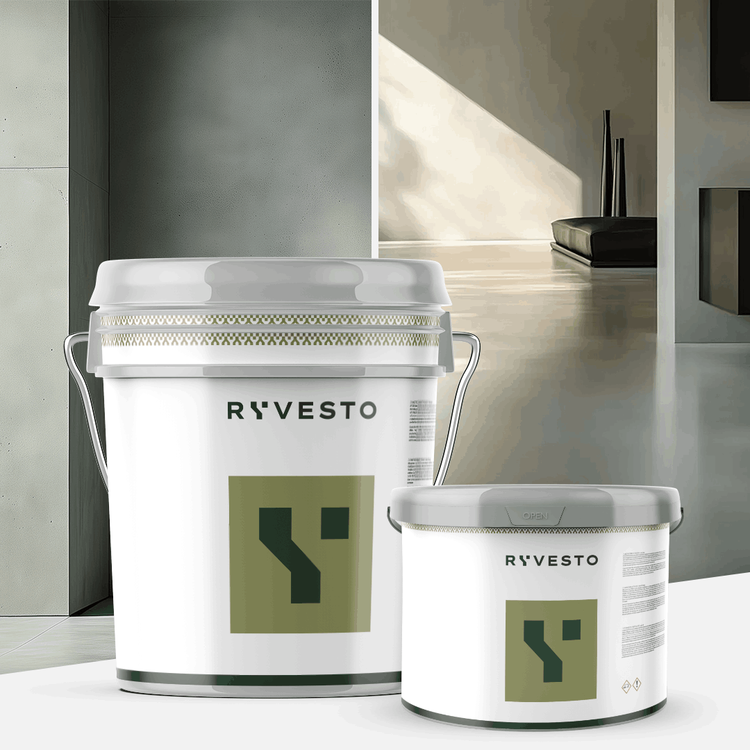 ryvesto waterfinish 2k plus - semi-shiny (a+b) - ral 7033 grigio cemento - finitura poliuretanica idrodiluibile bicomponente a base di resine sintetiche modificate - kg 1,2 - a (1,1 kg) + b (0,1 kg) - foto 4