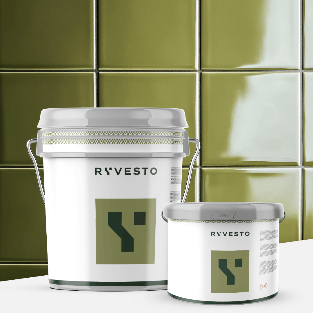 ryvesto waterfinish 2k plus - semi-shiny (a+b) - ral 6003 verde oliva - finitura poliuretanica idrodiluibile bicomponente a base di resine sintetiche modificate - kg 6 - a (5,5 kg) + b (0,5 kg) - foto 1