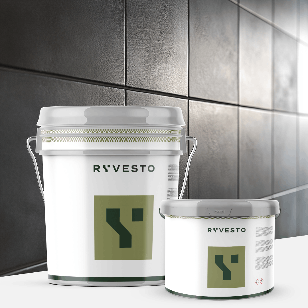 ryvesto waterfinish 2k plus - semi-shiny (a+b) - ral 7012 grigio basalto - finitura poliuretanica idrodiluibile bicomponente a base di resine sintetiche modificate - kg 6 - a (5,5 kg) + b (0,5 kg) - foto 1