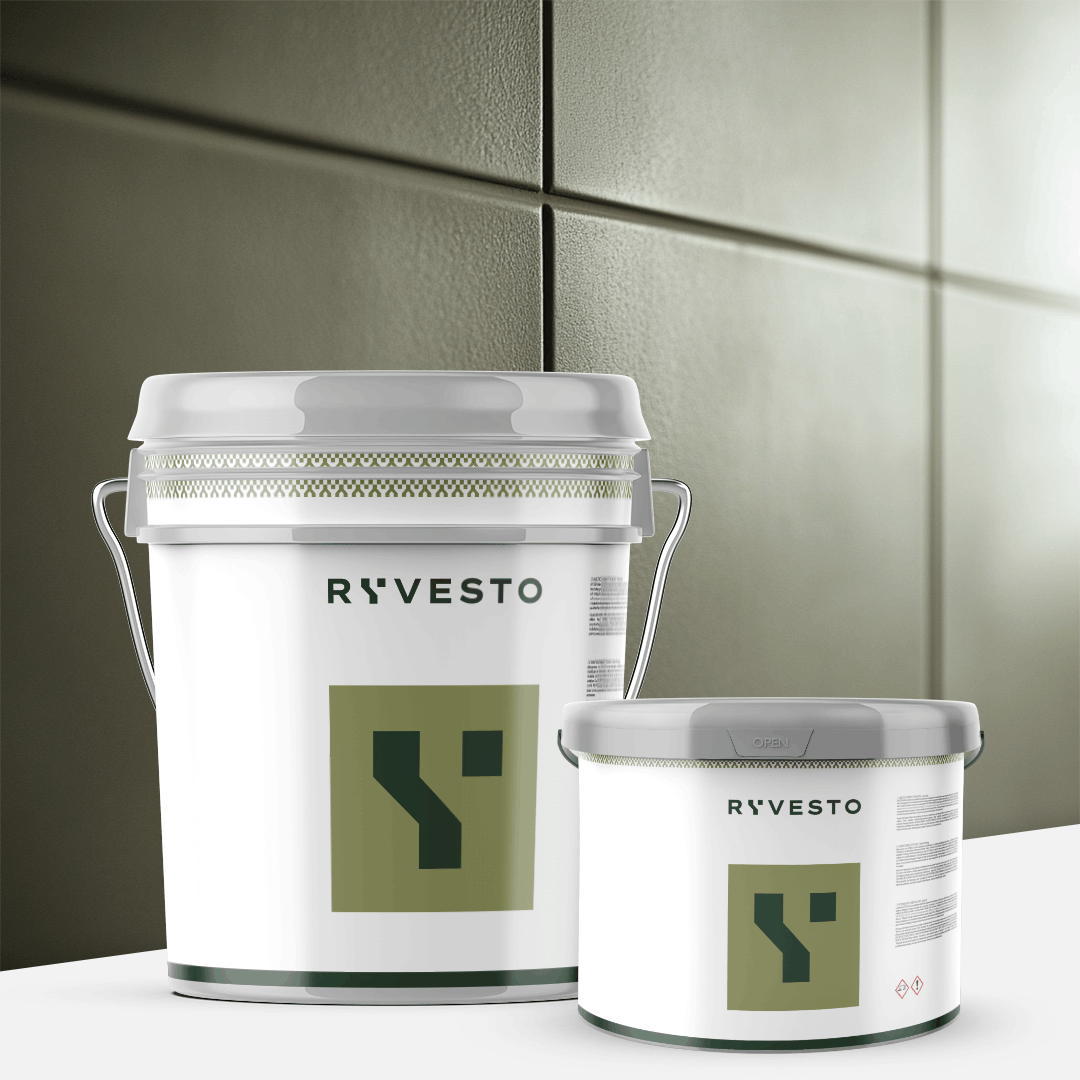 ryvesto waterfinish 2k plus extra-matt (a+b) - ral 7003 grigio muschio - finitura poliuretanica idrodiluibile bicomponente a base di resine sintetiche modificate - kg 6 - a (5,5 kg) + b (0,5 kg) - foto 1