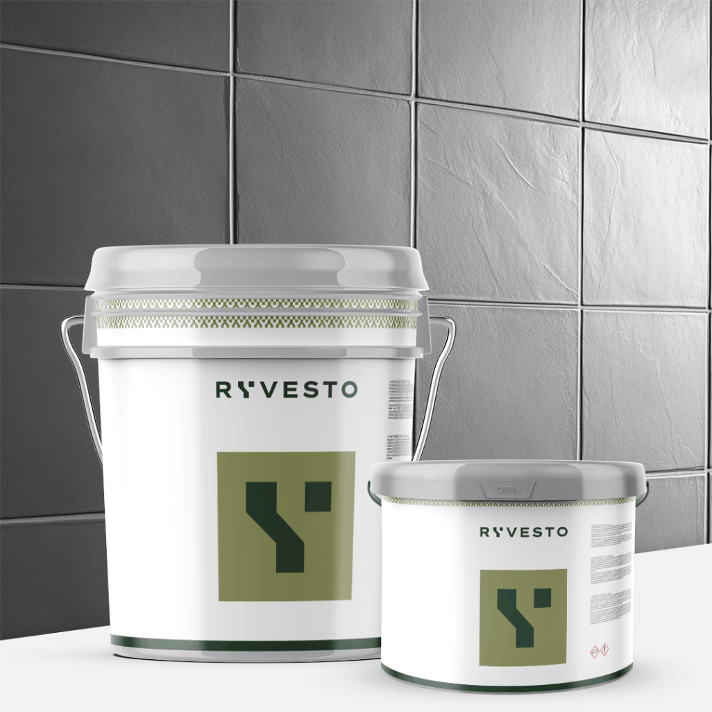ryvesto waterfinish 2k plus extra-matt (a+b) - ral 7000 grigio vaio - finitura poliuretanica idrodiluibile bicomponente a base di resine sintetiche modificate - kg 6 - a (5,5 kg) + b (0,5 kg) - foto 1